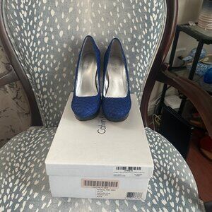Calvin Klein Kendall Fish Skin Cobalt Blue shoes - Women's Size 6